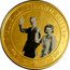 Cook Islands 1 Dollar Elizabeth and Philip greet people. Colored 2007 Proof 1947 - 1997 2007 ELIZABETH AND PHILIP coin reverse