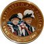 Cook Islands 1 Dollar Elizabeth and Philip with hats. Colored 2008 Proof 1947 2007 ELIZABETH AND PHILIP EP coin reverse