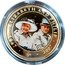 Cook Islands 1 Dollar Elizabeth II and Philip. Elizabeth in white hat. Philip in Top Hat. Colored 2008 Proof 2007 ELIZABETH AND PHILIP coin reverse