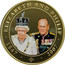 Cook Islands 1 Dollar Elizabeth II. Elizabeth in crown. Philip in Military uniform 2008 Proof 1947 2007 ELIZABETH AND PHILIP coin reverse