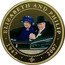 Cook Islands 1 Dollar Elizabeth II in blue hat. Prince Philip in suit with Top Hat. Colored 2009 Proof 1947 2007 ELIZABETH AND PHILIP coin reverse