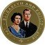 Cook Islands 1 Dollar Elizabeth in blue dress. Philip in suit. 2007 Proof 1947 2007 ELIZABETH AND PHILIP coin reverse