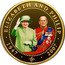 Cook Islands 1 Dollar Elizabeth in green suit and hat. Philip in Military uniform 2008 Proof 1947 2007 ELIZABETH AND PHILIP coin reverse
