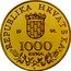 Croatia 1000 Kuna Pope John Paul II Visit to Croatia 1994 Proof KM# 33 REPUBLIKA HRVATSKA 19 94. 1000 KUNA coin obverse