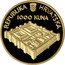 Croatia 1000 Kuna 1700th Anniversary of City of Split 1995 Proof KM# 53 REPUBLIKA HRVATSKA 1000 KUNA coin obverse