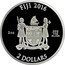 Fiji 2 Dollars Captain America Shield 2016  Proof FIJI 2016 2OZ .999 FINE SILVER REREVAKA NA KALOU KA DOKA NA TUI 2 DOLLARS coin obverse