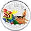 Fiji One Dollar Festival. Dragon Boat Racing. Coloured 2023  coin reverse