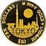 Cook Islands Ten Dollars Elizabeth II Tokyo 2020  Proof TEN DOLLARS 9999 GOLD 1/10TH OZ TOKYO $5 coin reverse
