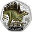 UK 50 Pence (Stegosaurus. Coloured) STEGOSAURUS RN JURASSIC coin reverse