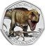 UK 50 Pence (Tyrannosaurus. Coloured) TYRANNOSAURUS CRETACEOUS RN coin reverse