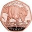 UK 50 Pence Tyrannosaurus 2024 TYRANNOSAURUS CRETACEOUS RN coin reverse
