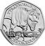 UK 50 Pence Tyrannosaurus 2024 TYRANNOSAURUS CRETACEOUS RN coin reverse