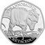 UK 50 Pence Tyrannosaurus 2024 Proof TYRANNOSAURUS RN CRETACEOUS coin reverse