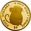 Cook Islands Four Dollars Elizabeth II Mouse 2020  Proof FOUR DOLLARS 9999 GOLD 1/30TH OZ $4 coin reverse