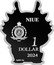 Niue 1 Dollar Year of the Dragon. Baby Dragon 2024  Proof NIUE PUBLIC SEAL OF NIUE ATUA NIUE TUKULAGI 1 DOLLAR 2024 AG999 10G coin obverse