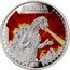 Cook Islands 5 Dollars Elizabeth II Godzilla 2014  Proof GODZILLA 60TH ANNIVERSARY .999 $5 TM & © 1954 TOHO CO., LTD. coin reverse