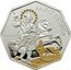 Cook Islands 5 Dollars Elizabeth II Saint George 2009  Proof with Gold-Plating and 12 Swarovski crystals SAINT GEORGE 23RD OF APRIL 2009 coin reverse