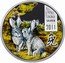 Cook Islands 5 Dollars Elizabeth II Year of the Rabbit. Two rabbits 2011  Proof 30G 999 SILVER 2011 coin reverse