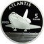 Cook Islands 5 Dollars (Space Shuttle. Atlantis) 2005 5 DOLLARS ATLANTIS coin reverse