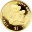 Cook Islands Five Dollars (Elizabeth II Teddy Bear) FIVE DOLLARS 999.9 GOLD 1/20TH OZ TEDDYBEAR® $5 coin reverse
