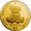 Cook Islands Five Dollars Teddy Bear 2014 TEDDY BEARⓇ FIVE DOLLARS 999.9 GOLD 1/20TH OZ $4 coin reverse