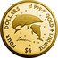 Cook Islands Four Dollars Dolphins by Lassen 2005 FOUR DOLLARS 9999 GOLD 1/30TH OZ $4 coin reverse