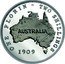 Cook Islands One Dollar Elizabeth II Florin 2005  Proof ONE FLORIN TWO SHILLINGS AUSTRALIA 1909 coin reverse