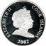 Cook Islands One Dollar XIX winter Olympic Games. Salt Lake City 2002.Luge 2002 ELIZABETH II COOK ISLANDS 2002 coin obverse