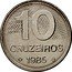Brazil 10 Cruzeiros Map of Brazil 1985 KM# 592.2 10 CRUZEIROS 1985 coin reverse