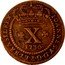 Brazil 10 Reis Joao V 1730 B KM# 142.1 IOANNES V D G P ET BRASIL REX X 1730 coin obverse