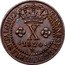 Brazil 10 Reis John VI 1820 R Star and cross on crown KM# 314.1 JOANNES VI D G PORT BRAS ET ALG REX X 1822 R coin obverse