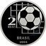 Brazil 2 Reais 100th Anniversary of FIFA 2004 Proof KM# 666 2 REAIS BRASIL 2004 coin obverse