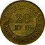 Brazil 20 Reis Coat of Arms. Republic 1900 KM# 490 VINTEM POUPADO, VINTEM GANHO 20 RÉIS coin reverse