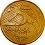 Brazil 25 Centavos Deodoro da Fonseca. T Inside Stripes 1998 KM# 650 25 CENTAVOS 1998 coin reverse