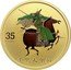 Cook Islands 35 Dollars (Elizabeth II Guan Yu) 35 DOLLARS 干里走单骑 coin reverse