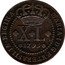 Brazil 40 Reis Maria I 1799 KM# 230 MARIA I D G P ET BRASILIÆ REGINA XL 1799 coin obverse