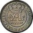 Brazil 40 Reis Jose I 1774 KM# 184.2 JOSEPHUS I D G P ET BRASILIAE REX XL 1774 coin obverse