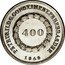 Brazil 400 Reis Pedro II 1843 KM# 453 PETRUS. II. D. G. CONST. IMP. ET. PERP. BRAS. DEF. 400 1848 coin obverse