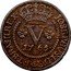 Brazil 5 Reis Jose I 1765 R KM# 173.2 JOSEPHUS I D G P ET BRASIL REX V 1765 coin obverse
