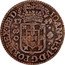 Brazil 80 Reis Joao V 1749 KM# 160 IOANNES V D G PORT REX E B D 17 49 80 coin obverse