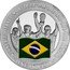 Cook Islands One Dollar Elizabeth II Football World Cup Winner 2001  Proof WINNER FOOTBALL WORLDCUP 1958 1962 1970 1994 2002 BRAZIL ONE DOLLAR coin reverse
