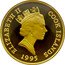 Cook Islands Ten Dollars Elizabeth II.Dolphins by Lassen 1995  ELIZABETH II COOK ISLANDS RDM 1995 coin obverse