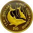Cook Islands Ten Dollars Elizabeth II.Dolphins by Lassen 1995  TEN DOLLARS 999.9 GOLD 1/10TH OZ $10 coin reverse