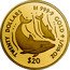 Cook Islands Twenty Dollars Elizabeth II Lassen Dolphins 1995  TWENTY DOLLARS 999.9 GOLD 1/5TH OZ $20 coin reverse