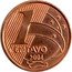 Brazil 1 Centavo (Cabral. T Partially Inside Stripes) KM# 647.1 1 CENTAVO 2004 coin reverse