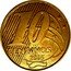 Brazil 10 Centavos (Pedro I. T Partially Inside stripes) KM# 649.3 10 CENTAVOS 2005 coin reverse