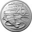 Australia 20 Cents In the name of Elizabeth II. Platypus 2024  BU in Change of Monarch Set 20 SD coin reverse