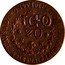 Brazil 20 Reis (Countermarked Coinage) KM# 335a PETRUS I D G CONST IMP ET PER P BRAS DEF 1820 R ICO 20 coin obverse