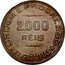 Brazil 2000 Reis (Liberty. Pattern) KM# Pn199 2.000 RÉIS ORDEM E PROGRESSO XX GRAMMAS coin reverse