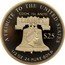 Cook Islands 25 Dollars Elizabeth II Liberty 2015  Proof A TRIBUTE TO THE UNITED STATES COOK ISLANDS LIBERTY $25 1/2 OZ .24 PURE GOLD coin obverse